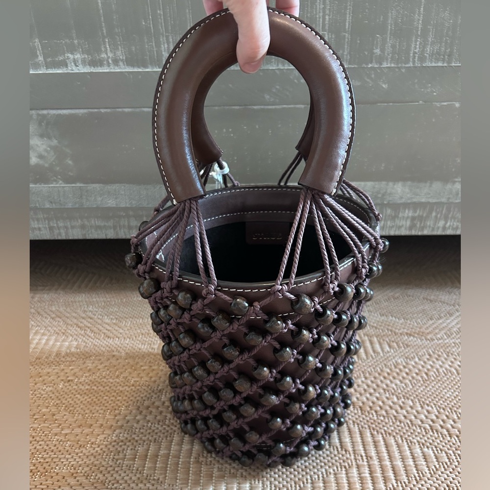 NWT Staud Beaded Moreau Bag Chocolate